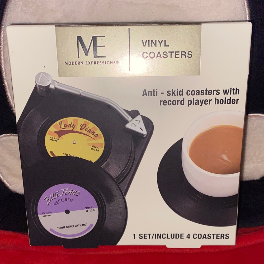Modern Expressions record player Coasters Set
